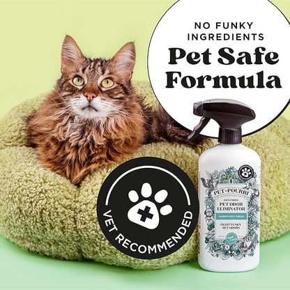 Pet-Pourri Pet Odor Air + Fabric Odor Freshener Spray, Pawsitively Fresh, 16 Fl Oz (Pack of 2)