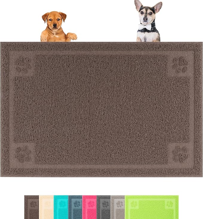 Darkyazi Pet Feeding Mat Large for Dogs and Cats,24"×36" Flexible and Easy to Clean Feeding Mat,Best for Non Slip Waterproof Feeding Mat (Coffee)