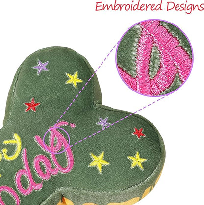 Tamu style Dog Birthday Toys for Small Medium and Large Breeds, Soft Cotton Filled Squeaky Play, Cute Bone Shape Cake, Fun Gift