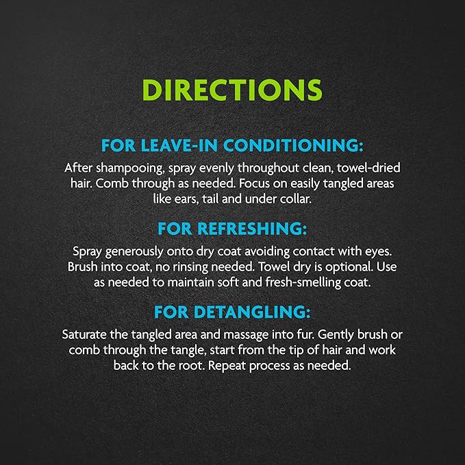 FURminator deTangling Leave-in Conditioner Spray, 8.5 Ounces, Lightly Scented, Gentle Ingredients Keep Coat and Skin Moisturized