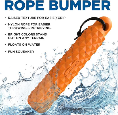 Dog Toys | Rope Bumper Floating Toy for Dogs | Orange Outdoor Toy - Easy to Clean and Made from Non Toxic Materials
