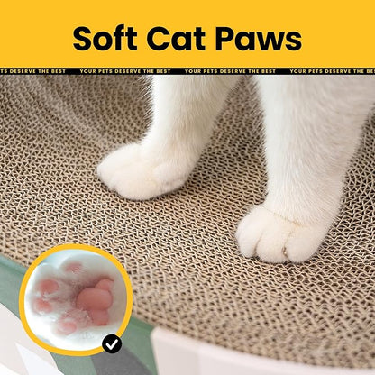 Cat Scratcher Cardboard,2 in 1 Oval Cat Scratch Pad Bowl for Indoor Kitty Grinding Claw,Round Kittens Scratching Board Corrugated Lounge Pet Beds&Furniture Protector for Couch&Carpets&Sofas