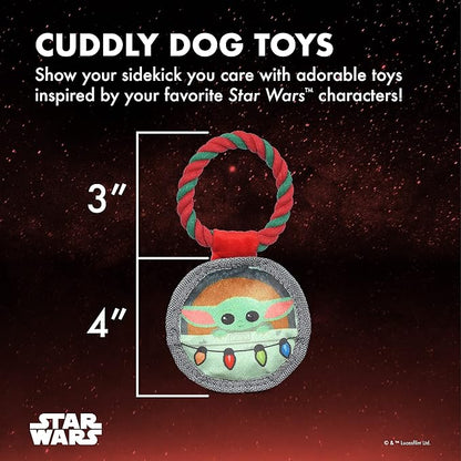 STAR WARS for Pets 4" GROGU Cradle Ornament Flattie Plush Dog Toy | The Mandalorian Holiday Pet Products GROGU | The Child Crinkle Pet Toy | for Pets (FF24155)