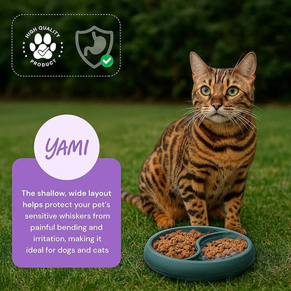 YAMI Dog Lick Bowl, Lick Mat for Dogs, Wet Food Cat Slow Feeder, Freeze Bowl, Enrichment & Puzzle Toy for Anxiety Relief, Food-Grade Silicone, Suction Cups, Dishwasher Fit, for All Breed (Dark Teal)