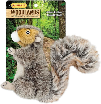 RUFFIN' IT Woodlands Plush Squirrel Dog Toy, Small