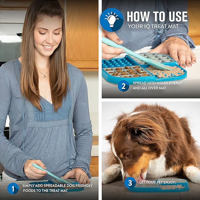 Hyper Pet IQ Treat Lick Mat for Dogs & Cats | Dog & Cat Slow Feeder & Enrichment Toy | Made in USA