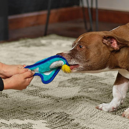 Outward Hound Durablez Minis – Squeaky Plush Dog Toy,No Stuffing for Less Mess,Interactive & Tough,Jumbo Squeaker,Puppies & Small Dogs,Penguin,6.3",(Pack of 2)