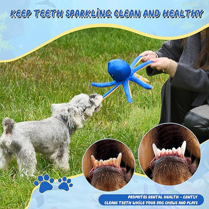 Tough EVA Dog Toy with Internal Rope Skeleton, Cute Octopus Durable Interactive Tug Toy for Medium and Large Dogs