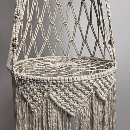 Macrame Cat Hammock 55.11 * 15.74INCH with Faux Lamb Cushion, Handwoven Hanging Bed for Space-Saving Indoor Décor, Cat Swing for Playing Sleeping Climbing and Lounging
