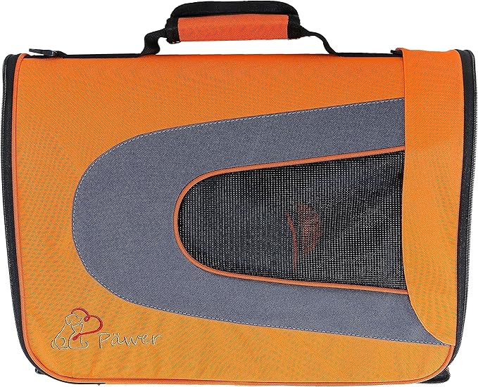 Pawer 18” x 11”x 11” Soft-Sided Foldable Airline Approved Pet Carrier for Cat, Puppy and Small Dog, Washable 600D Oxford Fabric, with Handle and Strap for Carry, Multiple Colors Available