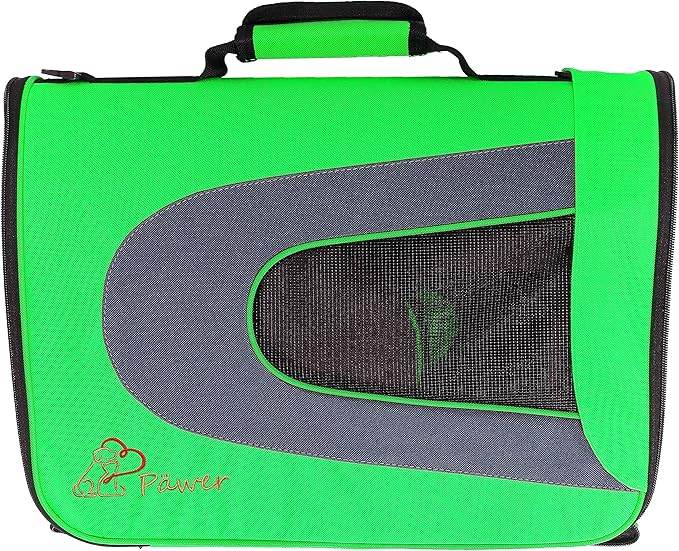Pawer 18” x 11”x 11” Soft-Sided Foldable Airline Approved Pet Carrier for Cat, Puppy and Small Dog, Washable 600D Oxford Fabric, with Handle and Strap for Carry, Multiple Colors Available