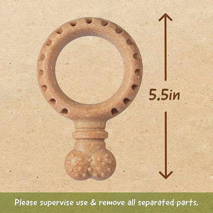 Arm & Hammer for Pets Barkies Ring Compressed Wood Collection, 5.5 Inch Peanut Butter Flavored Wood Blend Chew Toy for Dogs | Faux Stick, Splinter-Free, Safer & Durable Alternative to Chewing Sticks