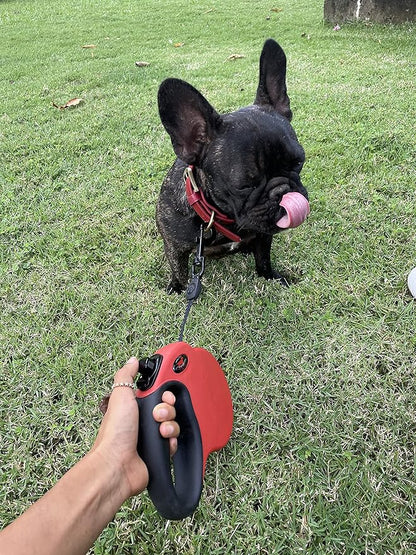 Tuff Pupper Heavy Duty Retractable Dog Leash | 16 ft Dog Leash with Reflective Stitching for Nighttime Safety | One Button Lock and Release | Comfortable Hand Grip | for Dogs Up to 120 lbs