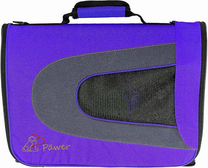 Pawer 18” x 11”x 11” Soft-Sided Foldable Airline Approved Pet Carrier for Cat, Puppy and Small Dog, Washable 600D Oxford Fabric, with Handle and Strap for Carry, Multiple Colors Available