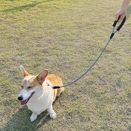MayPaw 3FT Heavy Duty Rope Dog Leash, 6/8/10/12/15/20/30 FT Long Dog Lead Nylon Pet Leash, Soft Padded Handle Thick Lead Training Leashes for Large Medium Dogs (3ft * 1/2", Blue Black)