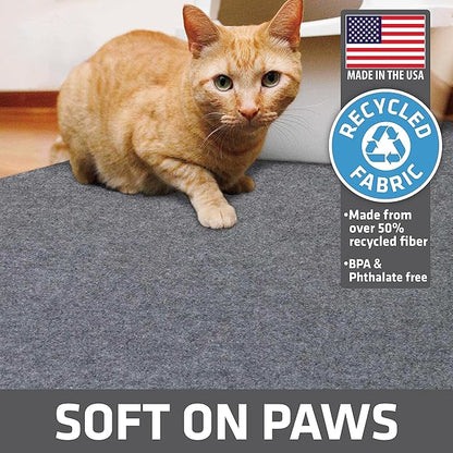 Drymate Cat Litter Box Mat, Litter Trapping Mat, Waterproof, Urine-Proof, Absorbent, Machine Washable, Soft on Paws, Contains Mess, Protects Floors, Kitten Supplies, Light Grey, 29x36 XL