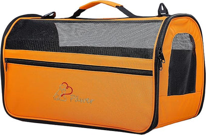 Pawer 18” x 10” x 10”Soft-Sided Foldable Airline Approved Pet Carrier for Cat, Puppy and Small Dog, Washable 600D Oxford Fabric, with Handle and Strap for Carry, Multiple Colors Available