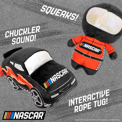 design LAB, Inc. NASCAR Official Merchandise | NASCAR Toy Racecar & Driver Character - Driver Essentials | Plush Toys for Dogs
