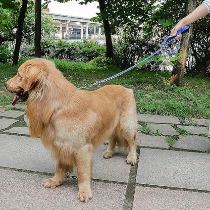 Chain Dog Leash Chew Proof Metal Leash for Medium Large Dogs, Chain Link Dog Anti Chew 5.2FT / 4FT Strong Anti Bite Comfortable Soft Padded Handle (red, 5FT(5-30lb))