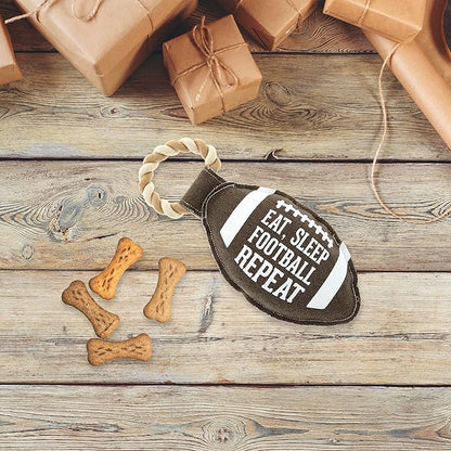 Pavilion Gift Company - Football - 12" Canvas Rope Dog Toy Chew Tug of War Football Game Sports Best Friend Dog Doggy Puppy K9 Gift