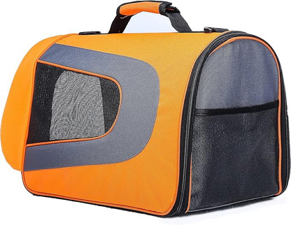 Pawer 18” x 11”x 11” Soft-Sided Foldable Airline Approved Pet Carrier for Cat, Puppy and Small Dog, Washable 600D Oxford Fabric, with Handle and Strap for Carry, Multiple Colors Available
