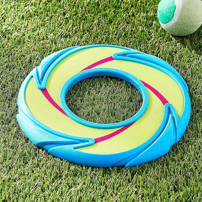 Neon Fetch and Play Buddy Dog Toy - Soft Dog Frisbee, Glow in The Dark Flying Disc, Lightweight Durable Fetch Toy. (Pack of 2)