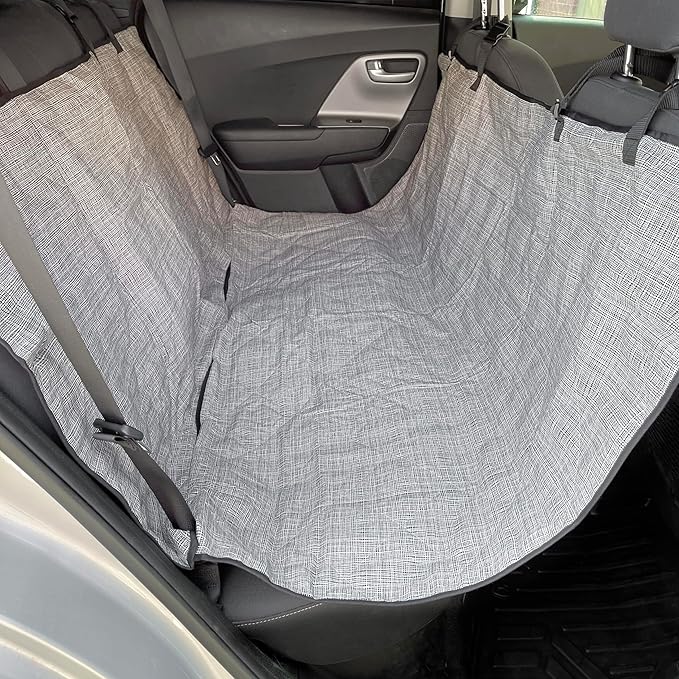 Molly Mutt 3-in-1 Back Seat Cover for Dogs, 100% Cotton Canvas Back Seat Hammock with Headrest Straps, Belt Slots, & Anchors, Non-Skid Cargo Area Cover, Machine Washable, No Harmful Chemicals, 56"x56"