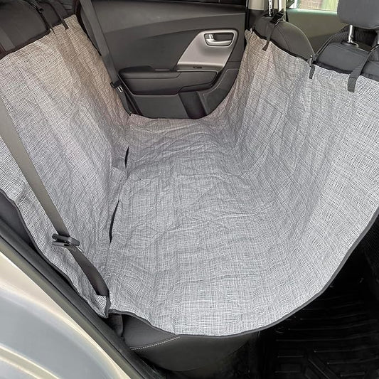 Molly Mutt 3-in-1 Back Seat Cover for Dogs, 100% Cotton Canvas Back Seat Hammock with Headrest Straps, Belt Slots, & Anchors, Non-Skid Cargo Area Cover, Machine Washable, No Harmful Chemicals, 56"x56"
