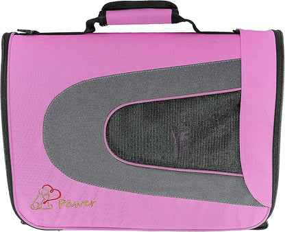 Pawer 18” x 11”x 11” Soft-Sided Foldable Airline Approved Pet Carrier for Cat, Puppy and Small Dog, Washable 600D Oxford Fabric, with Handle and Strap for Carry, Multiple Colors Available