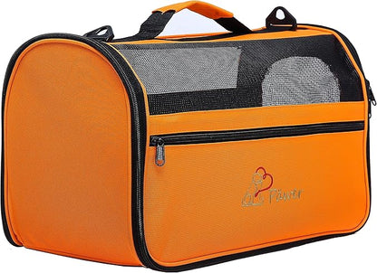 Pawer 18” x 10” x 10”Soft-Sided Foldable Airline Approved Pet Carrier for Cat, Puppy and Small Dog, Washable 600D Oxford Fabric, with Handle and Strap for Carry, Multiple Colors Available