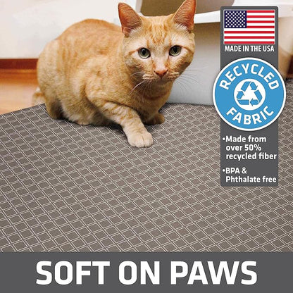 Drymate Cat Litter Box Mat, Litter Trapping Mat, Waterproof, Urine-Proof, Absorbent, Machine Washable, Soft on Paws, Contains Mess, Protects Floors, Kitten Supplies, Taupe, 29x36 XL
