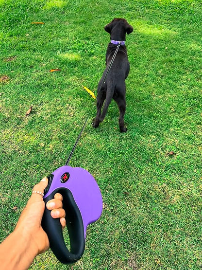 Tuff Pupper Heavy Duty Retractable Dog Leash | 16 ft Dog Leash with Reflective Stitching for Nighttime Safety | One Button Lock and Release | Comfortable Hand Grip | for Dogs Up to 120 lbs