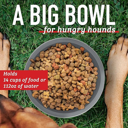Leash Boss Extra Large Dog Bowl (14 Cups) – Heavy Duty, High-Capacity Food & Water Dish for Large Breeds, Durable Plastic, Non-Slip, Spill-Resistant Pet Bowl