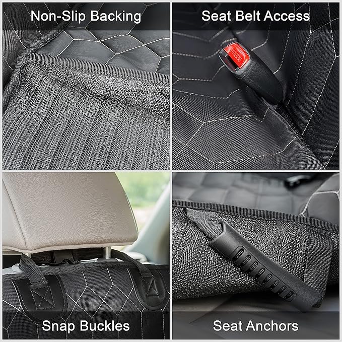 Magnelex Dog Car Seat Cover. 6-in-1 Dog Hammock for Cars, Trucks & SUVs. Seat Cover for Back Seat with Mesh Window. Waterproof and Nonslip Back Seat Pet Cover for Dogs, Large Size