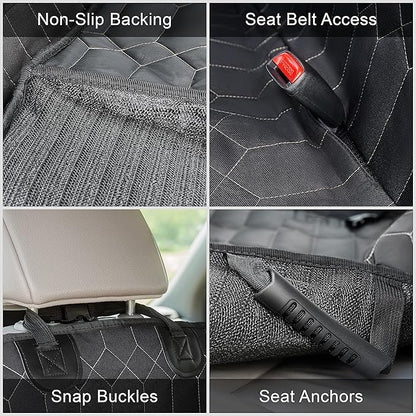 Magnelex Dog Car Seat Cover. 6-in-1 Dog Hammock for Cars, Trucks & SUVs. Seat Cover for Back Seat with Mesh Window. Waterproof and Nonslip Back Seat Pet Cover for Dogs, Large Size