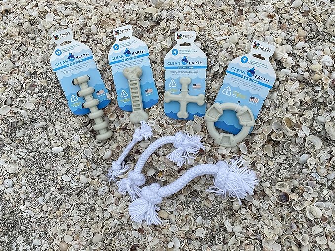 Spunky Pup Clean Earth Recycled Rope Dog Toy | Made in USA| Made from 100% Recycled Water Bottles, Medium,Blue,7122