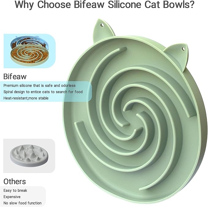 Bifeaw Slow Feeder Cat Bowl