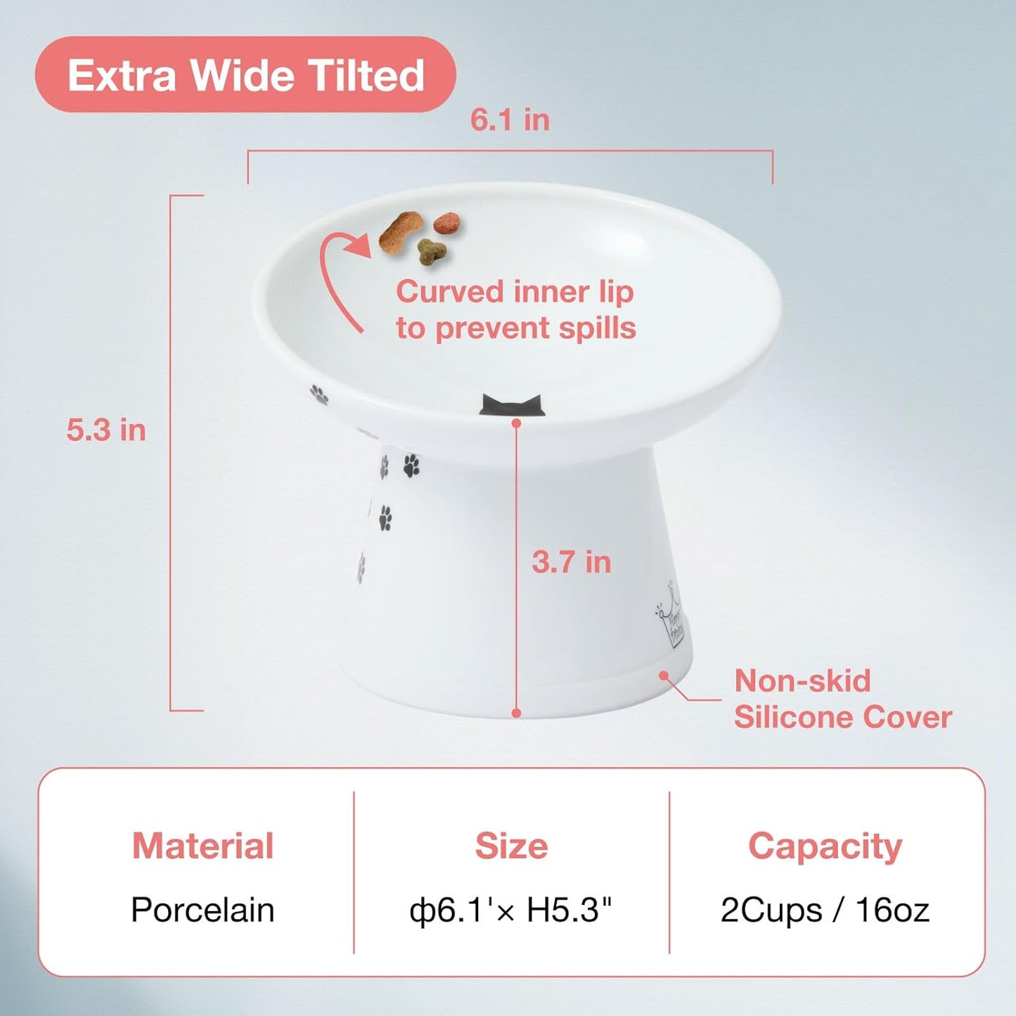 Necoichi Raised Cat Food Bowl