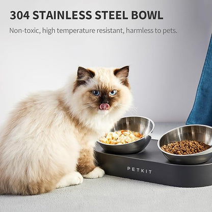 PETKIT 304 Stainless Steel Elevated Cat Bowls