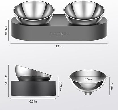 PETKIT 304 Stainless Steel Elevated Cat Bowls